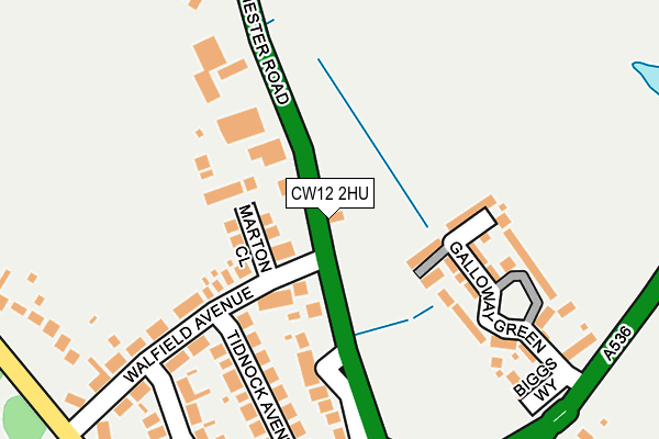 CW12 2HU map - OS OpenMap – Local (Ordnance Survey) CW12 2HU map - OS OpenMap – Local (Ordnance Survey)