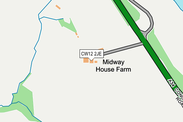 CW12 2JE map - OS OpenMap – Local (Ordnance Survey) CW12 2JE map - OS OpenMap – Local (Ordnance Survey)