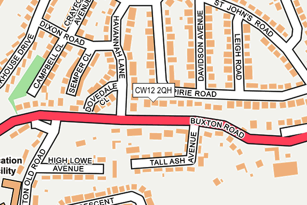 CW12 2QH map - OS OpenMap – Local (Ordnance Survey) CW12 2QH map - OS OpenMap – Local (Ordnance Survey)