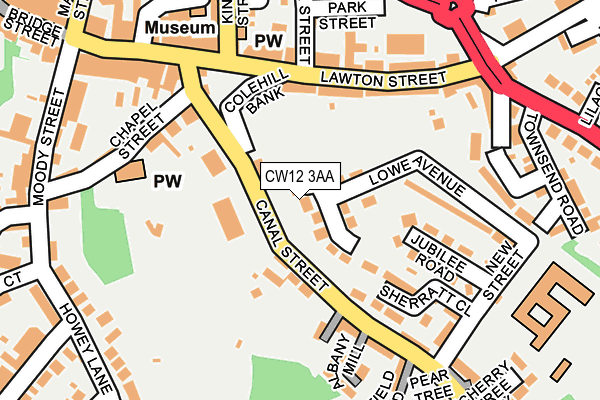 CW12 3AA map - OS OpenMap – Local (Ordnance Survey) CW12 3AA map - OS OpenMap – Local (Ordnance Survey)