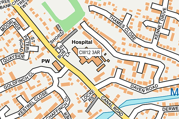 CW12 3AR map - OS OpenMap – Local (Ordnance Survey) CW12 3AR map - OS OpenMap – Local (Ordnance Survey)