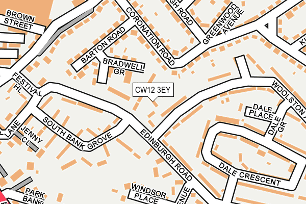 CW12 3EY map - OS OpenMap – Local (Ordnance Survey) CW12 3EY map - OS OpenMap – Local (Ordnance Survey)