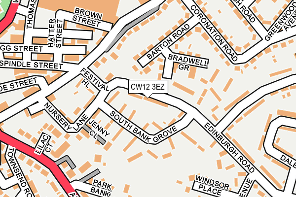 CW12 3EZ map - OS OpenMap – Local (Ordnance Survey) CW12 3EZ map - OS OpenMap – Local (Ordnance Survey)