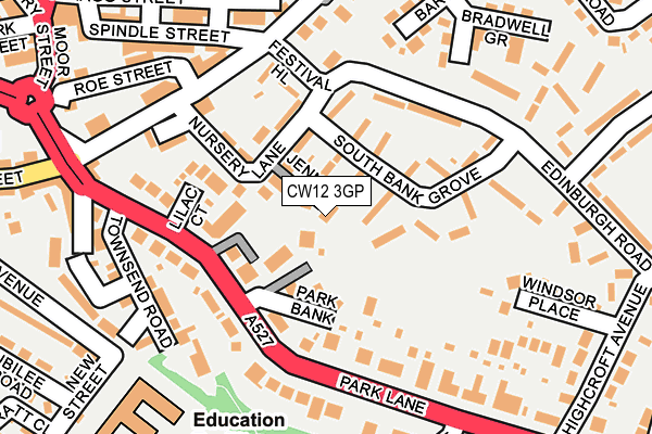 CW12 3GP map - OS OpenMap – Local (Ordnance Survey) CW12 3GP map - OS OpenMap – Local (Ordnance Survey)
