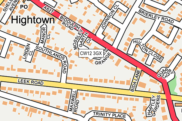 CW12 3GX map - OS OpenMap – Local (Ordnance Survey) CW12 3GX map - OS OpenMap – Local (Ordnance Survey)