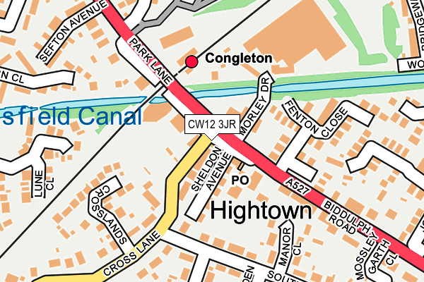 CW12 3JR map - OS OpenMap – Local (Ordnance Survey) CW12 3JR map - OS OpenMap – Local (Ordnance Survey)