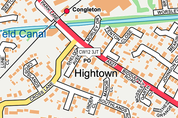 CW12 3JT map - OS OpenMap – Local (Ordnance Survey) CW12 3JT map - OS OpenMap – Local (Ordnance Survey)