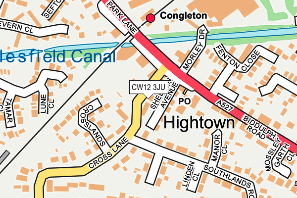 CW12 3JU map - OS OpenMap – Local (Ordnance Survey) CW12 3JU map - OS OpenMap – Local (Ordnance Survey)