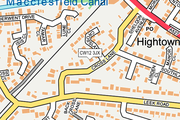 CW12 3JX map - OS OpenMap – Local (Ordnance Survey) CW12 3JX map - OS OpenMap – Local (Ordnance Survey)