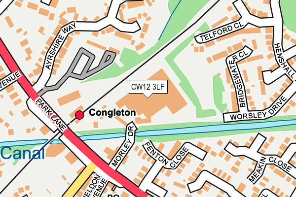 CW12 3LF map - OS OpenMap – Local (Ordnance Survey) CW12 3LF map - OS OpenMap – Local (Ordnance Survey)