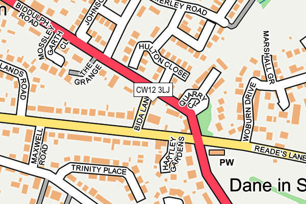 CW12 3LJ map - OS OpenMap – Local (Ordnance Survey) CW12 3LJ map - OS OpenMap – Local (Ordnance Survey)