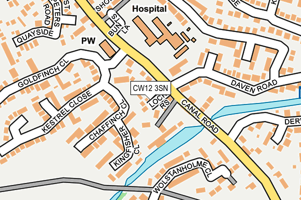 CW12 3SN map - OS OpenMap – Local (Ordnance Survey) CW12 3SN map - OS OpenMap – Local (Ordnance Survey)