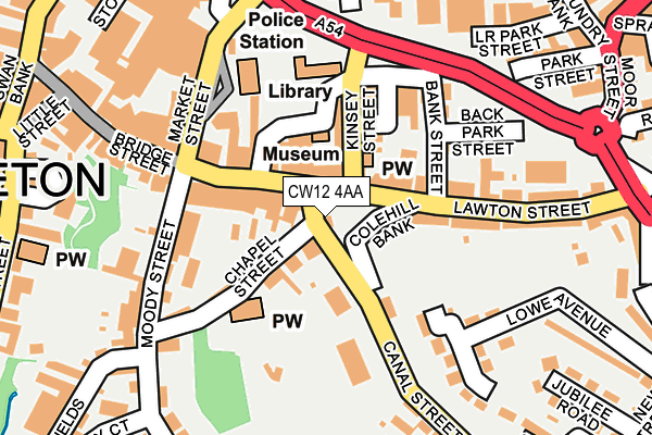 CW12 4AA map - OS OpenMap – Local (Ordnance Survey) CW12 4AA map - OS OpenMap – Local (Ordnance Survey)
