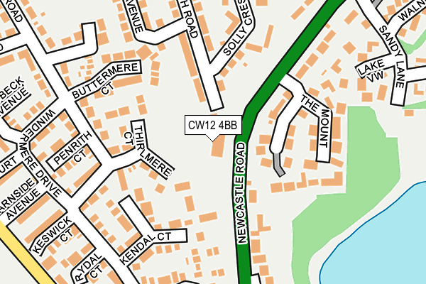 CW12 4BB map - OS OpenMap – Local (Ordnance Survey) CW12 4BB map - OS OpenMap – Local (Ordnance Survey)