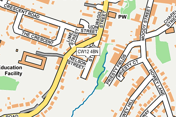 CW12 4BN map - OS OpenMap – Local (Ordnance Survey) CW12 4BN map - OS OpenMap – Local (Ordnance Survey)