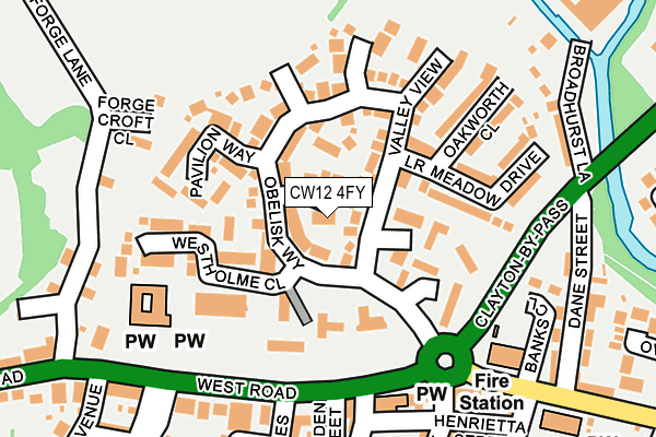 CW12 4FY map - OS OpenMap – Local (Ordnance Survey) CW12 4FY map - OS OpenMap – Local (Ordnance Survey)