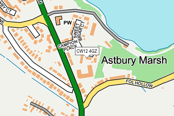CW12 4GZ map - OS OpenMap – Local (Ordnance Survey) CW12 4GZ map - OS OpenMap – Local (Ordnance Survey)