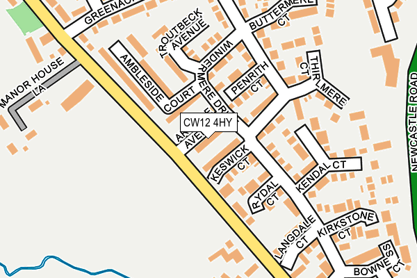 CW12 4HY map - OS OpenMap – Local (Ordnance Survey) CW12 4HY map - OS OpenMap – Local (Ordnance Survey)
