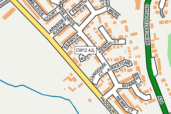 CW12 4JL map - OS OpenMap – Local (Ordnance Survey) CW12 4JL map - OS OpenMap – Local (Ordnance Survey)
