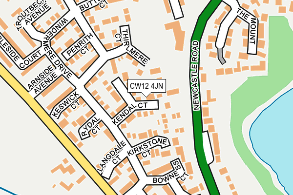CW12 4JN map - OS OpenMap – Local (Ordnance Survey) CW12 4JN map - OS OpenMap – Local (Ordnance Survey)