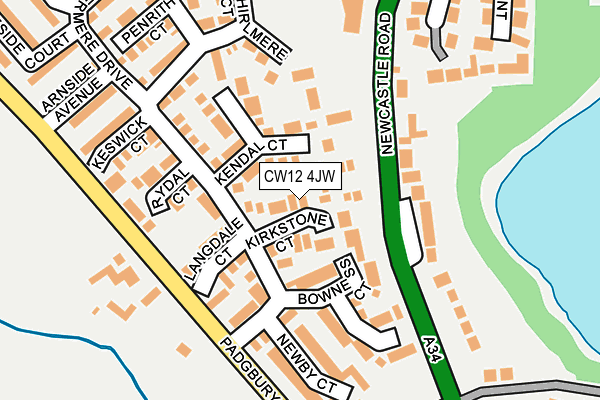 CW12 4JW map - OS OpenMap – Local (Ordnance Survey) CW12 4JW map - OS OpenMap – Local (Ordnance Survey)