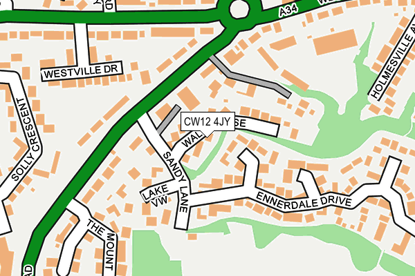 CW12 4JY map - OS OpenMap – Local (Ordnance Survey) CW12 4JY map - OS OpenMap – Local (Ordnance Survey)