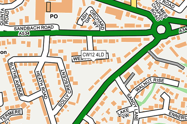 CW12 4LD map - OS OpenMap – Local (Ordnance Survey) CW12 4LD map - OS OpenMap – Local (Ordnance Survey)