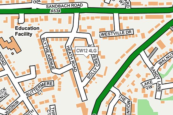 CW12 4LG map - OS OpenMap – Local (Ordnance Survey) CW12 4LG map - OS OpenMap – Local (Ordnance Survey)