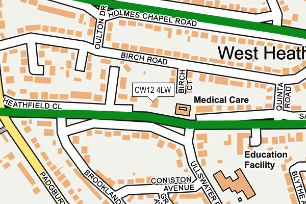 CW12 4LW map - OS OpenMap – Local (Ordnance Survey) CW12 4LW map - OS OpenMap – Local (Ordnance Survey)