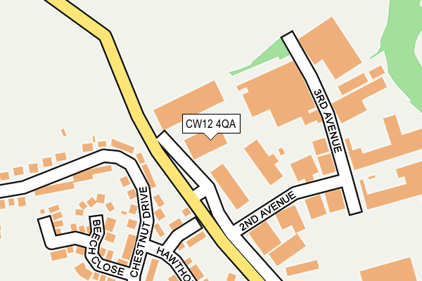 CW12 4QA map - OS OpenMap – Local (Ordnance Survey) CW12 4QA map - OS OpenMap – Local (Ordnance Survey)