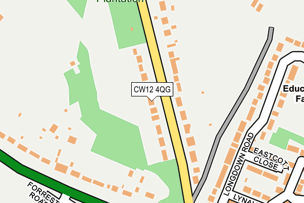 CW12 4QG map - OS OpenMap – Local (Ordnance Survey) CW12 4QG map - OS OpenMap – Local (Ordnance Survey)
