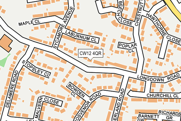 CW12 4QR map - OS OpenMap – Local (Ordnance Survey) CW12 4QR map - OS OpenMap – Local (Ordnance Survey)