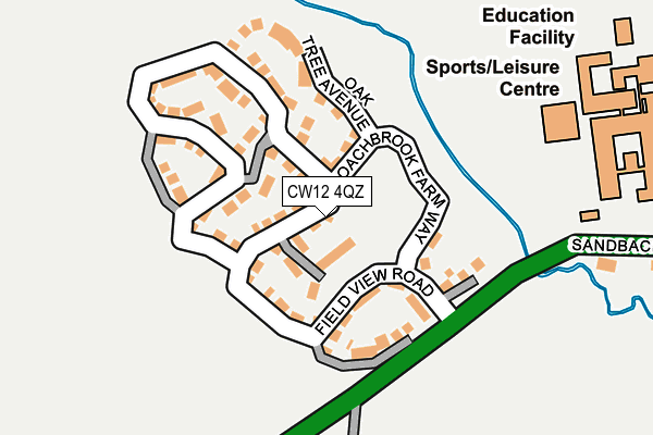 CW12 4QZ map - OS OpenMap – Local (Ordnance Survey) CW12 4QZ map - OS OpenMap – Local (Ordnance Survey)