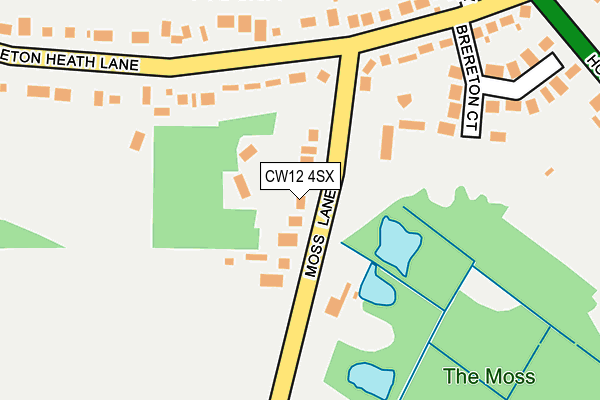 CW12 4SX map - OS OpenMap – Local (Ordnance Survey) CW12 4SX map - OS OpenMap – Local (Ordnance Survey)