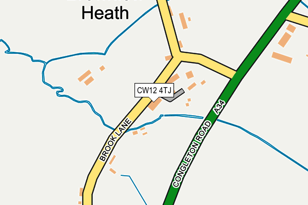 CW12 4TJ map - OS OpenMap – Local (Ordnance Survey) CW12 4TJ map - OS OpenMap – Local (Ordnance Survey)