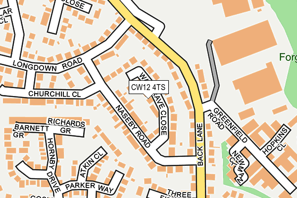CW12 4TS map - OS OpenMap – Local (Ordnance Survey) CW12 4TS map - OS OpenMap – Local (Ordnance Survey)
