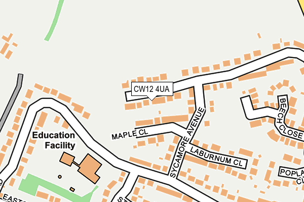 CW12 4UA map - OS OpenMap – Local (Ordnance Survey) CW12 4UA map - OS OpenMap – Local (Ordnance Survey)