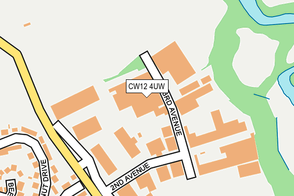 CW12 4UW map - OS OpenMap – Local (Ordnance Survey) CW12 4UW map - OS OpenMap – Local (Ordnance Survey)