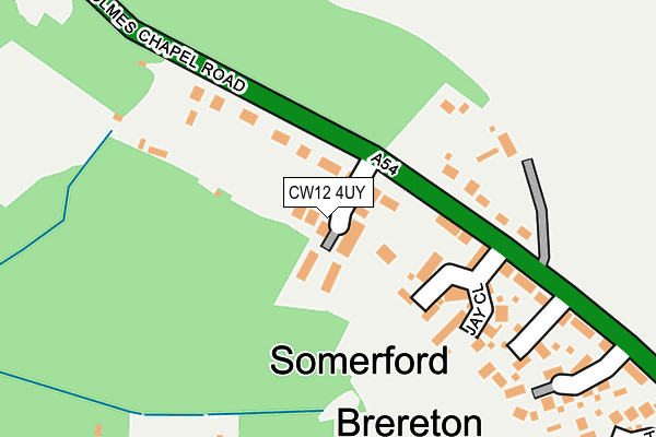CW12 4UY map - OS OpenMap – Local (Ordnance Survey) CW12 4UY map - OS OpenMap – Local (Ordnance Survey)