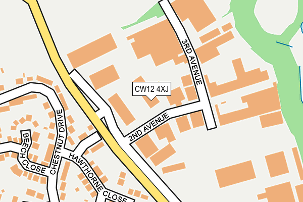 CW12 4XJ map - OS OpenMap – Local (Ordnance Survey) CW12 4XJ map - OS OpenMap – Local (Ordnance Survey)