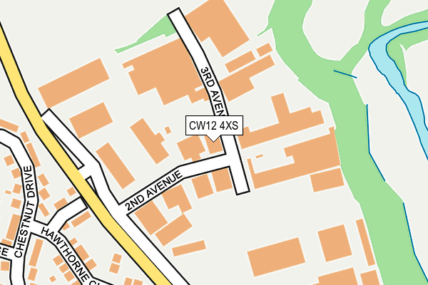 CW12 4XS map - OS OpenMap – Local (Ordnance Survey) CW12 4XS map - OS OpenMap – Local (Ordnance Survey)