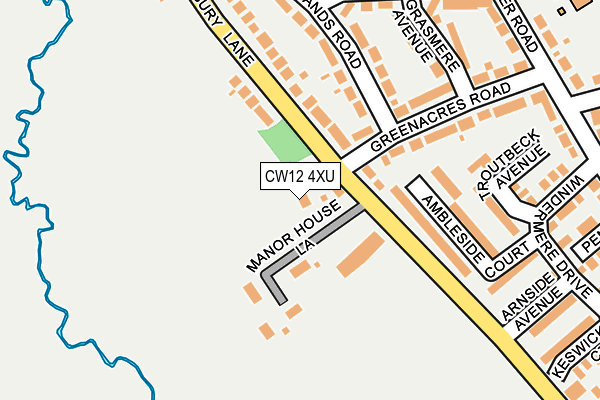 CW12 4XU map - OS OpenMap – Local (Ordnance Survey) CW12 4XU map - OS OpenMap – Local (Ordnance Survey)