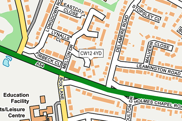 CW12 4YD map - OS OpenMap – Local (Ordnance Survey) CW12 4YD map - OS OpenMap – Local (Ordnance Survey)