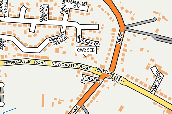 CW2 5EB map - OS OpenMap – Local (Ordnance Survey) CW2 5EB map - OS OpenMap – Local (Ordnance Survey)