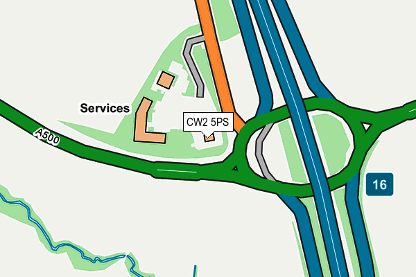 CW2 5PS map - OS OpenMap – Local (Ordnance Survey) CW2 5PS map - OS OpenMap – Local (Ordnance Survey)