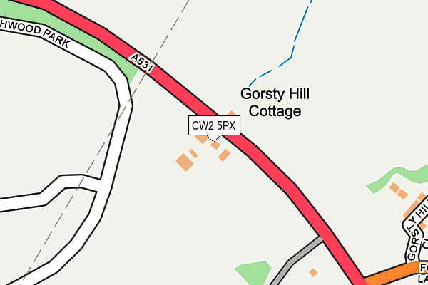 CW2 5PX map - OS OpenMap – Local (Ordnance Survey) CW2 5PX map - OS OpenMap – Local (Ordnance Survey)