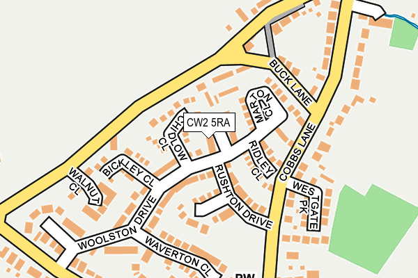 CW2 5RA map - OS OpenMap – Local (Ordnance Survey) CW2 5RA map - OS OpenMap – Local (Ordnance Survey)