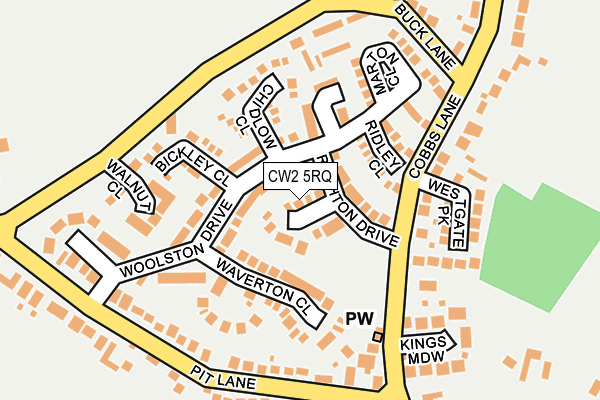 CW2 5RQ map - OS OpenMap – Local (Ordnance Survey) CW2 5RQ map - OS OpenMap – Local (Ordnance Survey)