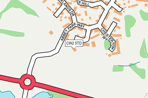 CW2 5TD map - OS OpenMap – Local (Ordnance Survey) CW2 5TD map - OS OpenMap – Local (Ordnance Survey)