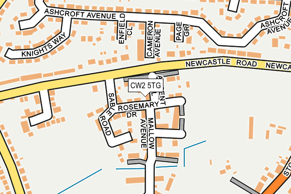 CW2 5TG map - OS OpenMap – Local (Ordnance Survey) CW2 5TG map - OS OpenMap – Local (Ordnance Survey)